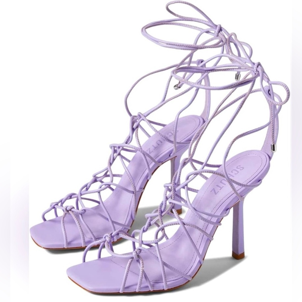 Schutz Heyde Ankle Tie Sandal | Size 10 (lilac)